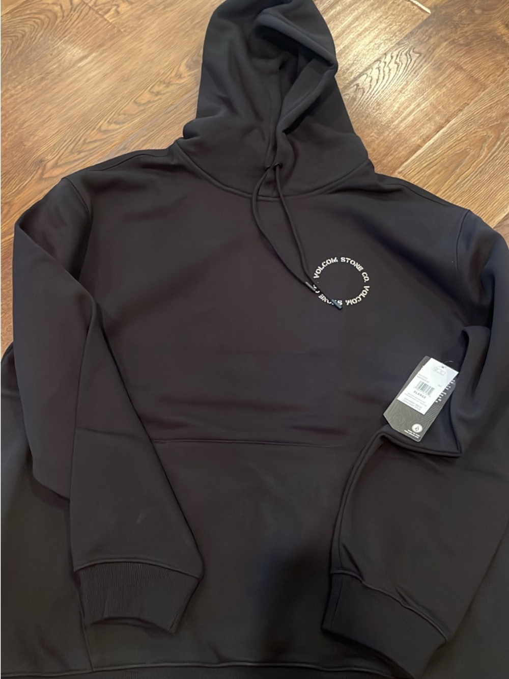 Volcom Black Pullover Hoodie with White Circular Logo
